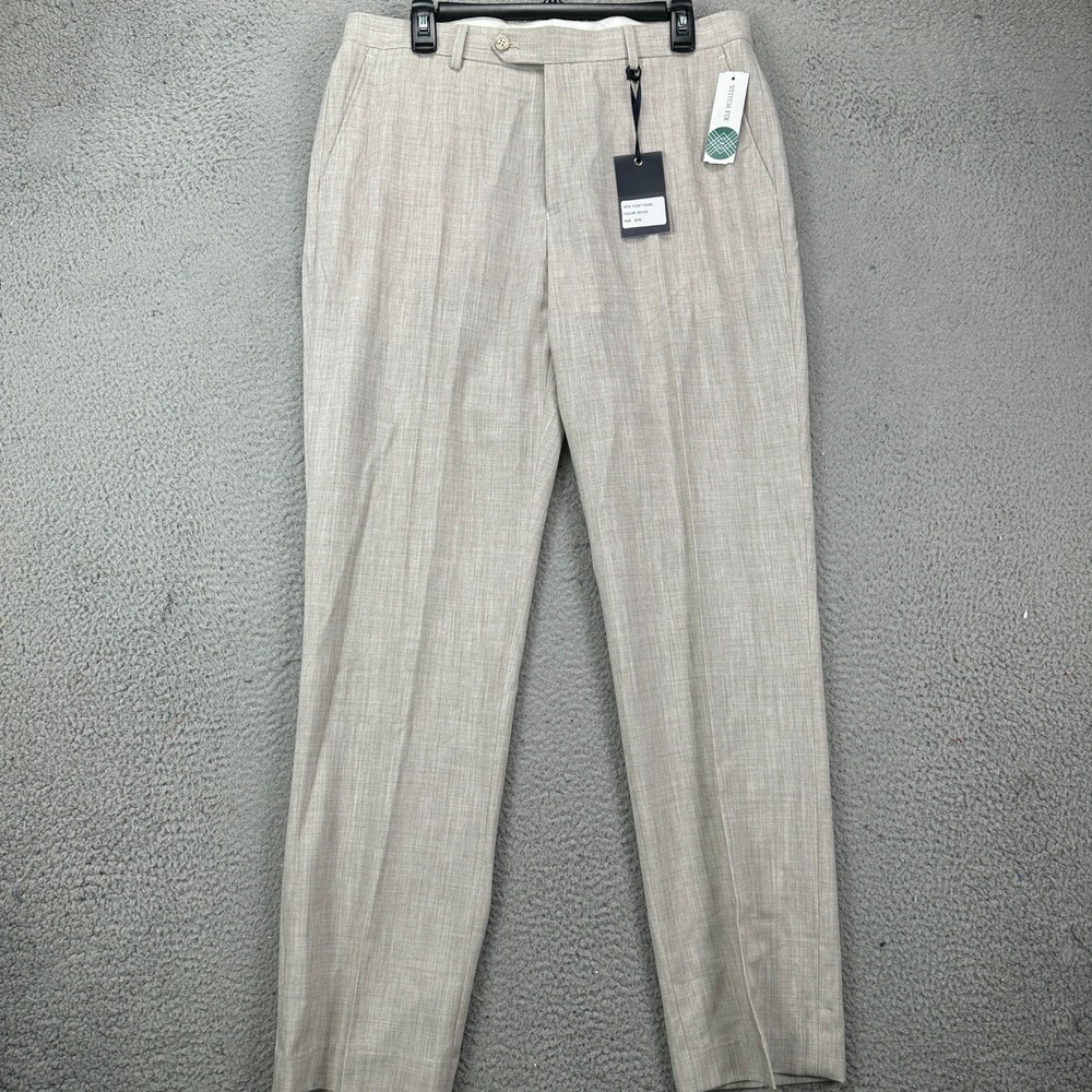 Zanetti Torino Pants Dress Mens 32X32 Beige Stitch Fix Straight Leg Stretch NEW